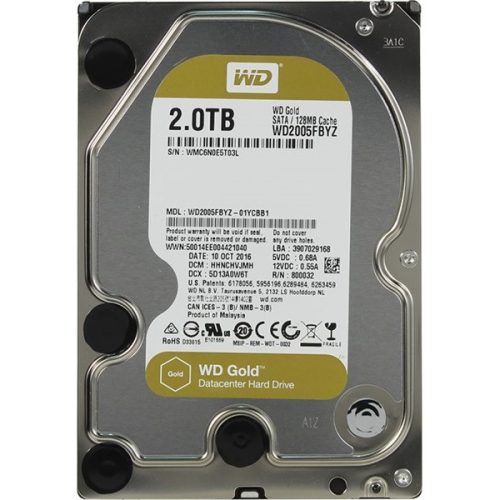 Western Digital 3,5" 2000GB belső SATAIII 7200RPM 128MB Gold WD2005FBYZ winchester
