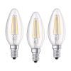 Osram Base átlátszó üveg búra/4W/470lm/2700K/E14/dobozos LED gyertya izzó 3 db