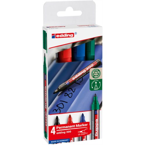 Edding 300 4db-os 1,5-3mm vegyes színű permanent marker készlet