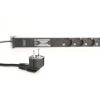 DIGITUS 1U PDU 230V 16A 7xCEE 7/3 aljzat CEE7/7 csatlakozó túlfeszültség védelemmel és vonalszűrővel 2m elosztósor