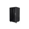 Lanberg FF01-6622-12B 19" 22U SZÉL:600mm MÉLY:600mm MAG:1159mm lapraszerelt üvegajtós fekete rack szekrény