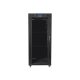 Lanberg FF01-6827-12BL 19" 27U SZÉL:600mm MÉLY:800mm MAG:1431mm lapraszerelt LCD üvegajtós fekete rack szekrény