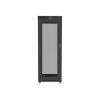 Lanberg FF01-8027-23BL 19" 27U SZÉL:800mm MÉLY:1000mm MAG:1438mm lapraszerelt LCD hálós fémajtós fekete rack szekrény