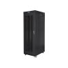 Lanberg FF01-8027-23BL 19" 27U SZÉL:800mm MÉLY:1000mm MAG:1438mm lapraszerelt LCD hálós fémajtós fekete rack szekrény