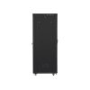 Lanberg FF01-8027-23BL 19" 27U SZÉL:800mm MÉLY:1000mm MAG:1438mm lapraszerelt LCD hálós fémajtós fekete rack szekrény