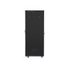 Lanberg FF01-8027-23BL 19" 27U SZÉL:800mm MÉLY:1000mm MAG:1438mm lapraszerelt LCD hálós fémajtós fekete rack szekrény