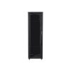 Lanberg FF01-6042-12B 19" 42U SZÉL:600mm MÉLY:1000mm MAG:2047mm lapraszerelt üvegajtós fekete rack szekrény