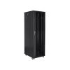 Lanberg FF01-6042-12B 19" 42U SZÉL:600mm MÉLY:1000mm MAG:2047mm lapraszerelt üvegajtós fekete rack szekrény