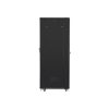 Lanberg FF01-6042-12B 19" 42U SZÉL:600mm MÉLY:1000mm MAG:2047mm lapraszerelt üvegajtós fekete rack szekrény