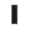 Lanberg FF01-6642-12B 19" 42U SZÉL:600mm MÉLY:600mm MAG:2047mm lapraszerelt üvegajtós fekete rack szekrény