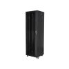 Lanberg FF01-6642-12B 19" 42U SZÉL:600mm MÉLY:600mm MAG:2047mm lapraszerelt üvegajtós fekete rack szekrény
