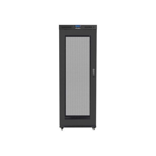 Lanberg FF01-8042-23BL 19" 42U SZÉL:800mm MÉLY:1000mm MAG:2097mm lapraszerelt LCD hálós fémajtós fekete rack szekrény