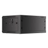 Lanberg WF01-6404-10B 19" 4U SZÉL:600mm MÉLY:450mm MAG:290mm lapraszerelt üvegajtós fekete fali rack szekrény