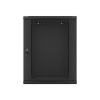 Lanberg WF01-6615-10B 19" 15U SZÉL:600mm MÉLY:600mm MAG:774mm lapraszerelt üvegajtós fekete fali rack szekrény