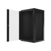 Lanberg WF01-6622-10B 19" 22U SZÉL:600mm MÉLY:600mm MAG:1085mm lapraszerelt üvegajtós fekete fali rack szekrény