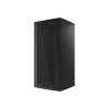 Lanberg WF01-6627-10B 19" 27U SZÉL:600mm MÉLY:600mm MAG:1307mm lapraszerelt üvegajtós fekete fali rack szekrény