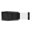 Lanberg WF01-6406-10B 19" 6U SZÉL:600mm MÉLY:450mm MAG:379mm lapraszerelt üvegajtós fekete fali rack szekrény