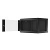 Lanberg WF01-6406-10B 19" 6U SZÉL:600mm MÉLY:450mm MAG:379mm lapraszerelt üvegajtós fekete fali rack szekrény
