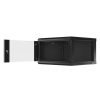 Lanberg WF01-6606-10B 19" 6U SZÉL:600mm MÉLY:600mm MAG:379mm lapraszerelt üvegajtós fekete fali rack szekrény
