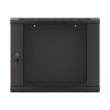 Lanberg WF01-6409-10B 19" 9U SZÉL:600mm MÉLY:450mm MAG:512mm lapraszerelt üvegajtós fekete fali rack szekrény