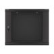Lanberg WF01-6409-10B 19" 9U SZÉL:600mm MÉLY:450mm MAG:512mm lapraszerelt üvegajtós fekete fali rack szekrény