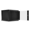 Lanberg WF01-6609-10B 19" 9U SZÉL:600mm MÉLY:600mm MAG:512mm lapraszerelt üvegajtós fekete fali rack szekrény