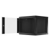 Lanberg WF01-6609-10B 19" 9U SZÉL:600mm MÉLY:600mm MAG:512mm lapraszerelt üvegajtós fekete fali rack szekrény