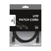 Gembird PP12-3M/BK 3m RJ45 CAT5e UTP M/M fekete kábel