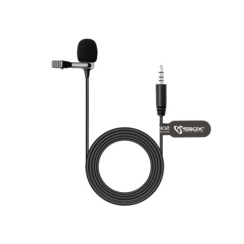 SBOX PM-402 Csiptethető mikrofon, 3.5 mm