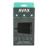 AVAX DC611 DESKY+ 75W PD 60W, QC 3.0 18W, 2xUSB A 12W gyorstöltő elosztó