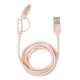 Kikkerland US237-RG fonott USB-C Lightning rózsaarany kábel