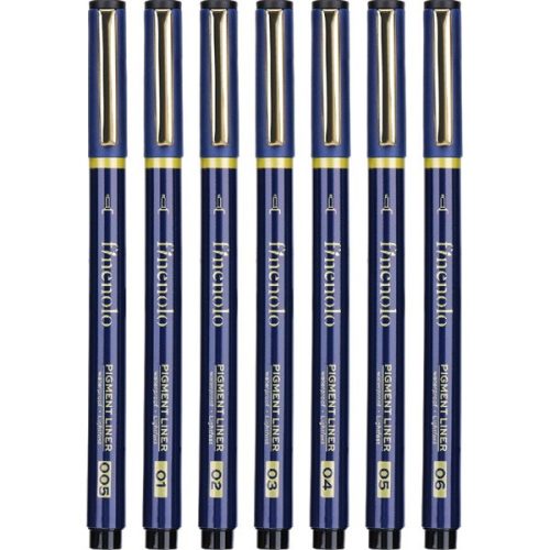 Deli Finenolo 7db/csomag fekete rajzmarker készlet