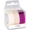Heyda Pink 3 db glitteres ragasztószalag