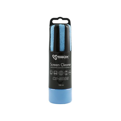 Sbox CS-5005B tisztító folyadék (150ml) + kék mikroszálas kendő