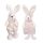 IRIS dekor textil nyuszi fehér/lila virágmintás 2 szortiment 25cm
