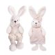 IRIS dekor textil nyuszi fehér/lila virágmintás 2 szortiment 25cm