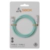 Sbox TYPE-C-1-G 1m 60W Type-C zöld adat- és töltőkábel