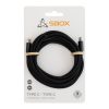 Sbox TYPEC-2-B 2m 60W Type-C fekete adat- és töltőkábel
