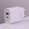 Maxlife ML738423 PD+QC 20W USB + Type-C fehér gyorstöltő adapter + Type-C/Lightning kábel