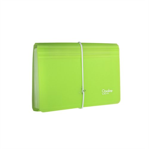 Oxybag Opaline PP DL 13 rekeszes áttetsző-zöld harmonika irattartó