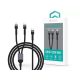 Devia ST111653 Extreme Speed Series 1,2m 60W+12W Type-C/Type-C + Lightning fekete adat és töltőkábel