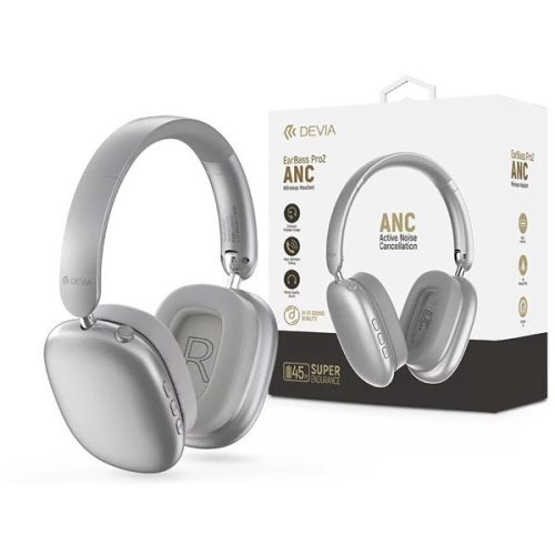 Devia ST121843 EarBass Pro2 ANC Bluetooth ezüst sztereó fejhallgató