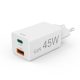 Hama 00201993 45W GAN PD QC USB/USB-C fehér hálózati töltő
