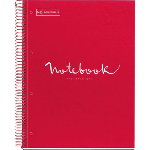 Miquelrius Emotions A4 PP 5x24 lapos piros kockás spirálfüzet