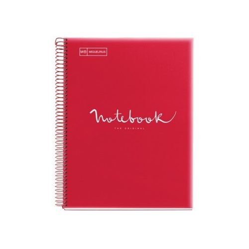 Miquelrius Emotions A5 PP 120 lapos piros kockás spirálfüzet
