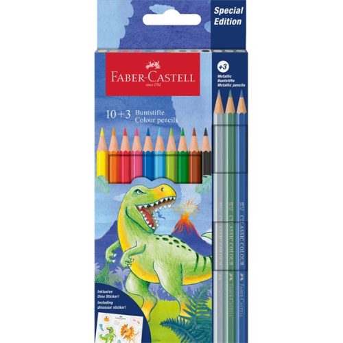 Faber-Castell Dinoszaurusz 10+3 db hatszögletű színes ceruza készlet