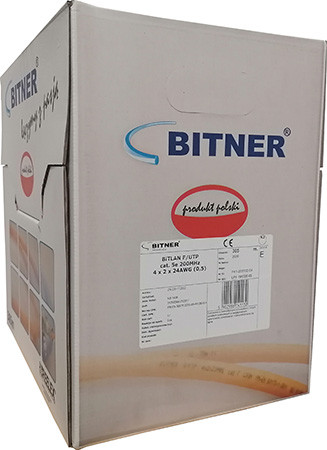 Tömör 4 x 2 x 0,5 F/UTP CAT.5e 200MHz Bitner 305m