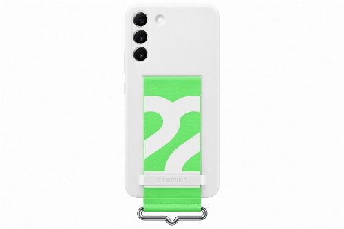 Galaxy S22+ Silicone Cover with Strap, White