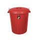 Planet Kerek szemetes kuka, fedéllel, zárható, műanyag, eco piros, 70 L