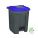 Planet Szelektív hulladékgyűjtő konténer, műanyag, pedálos, antracit, kék, 50L